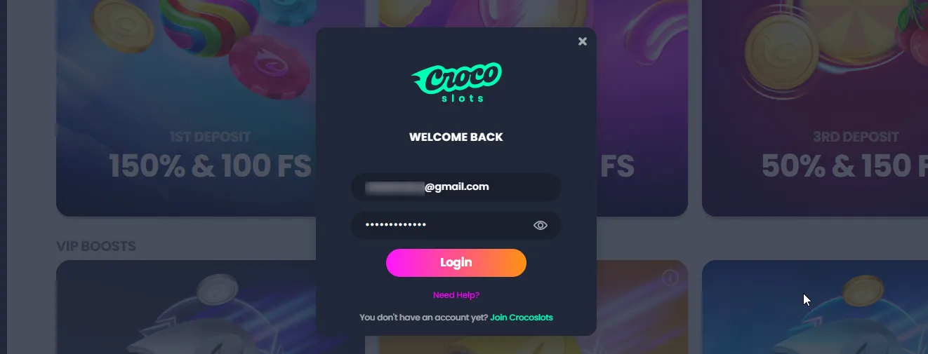 Crocoslots login