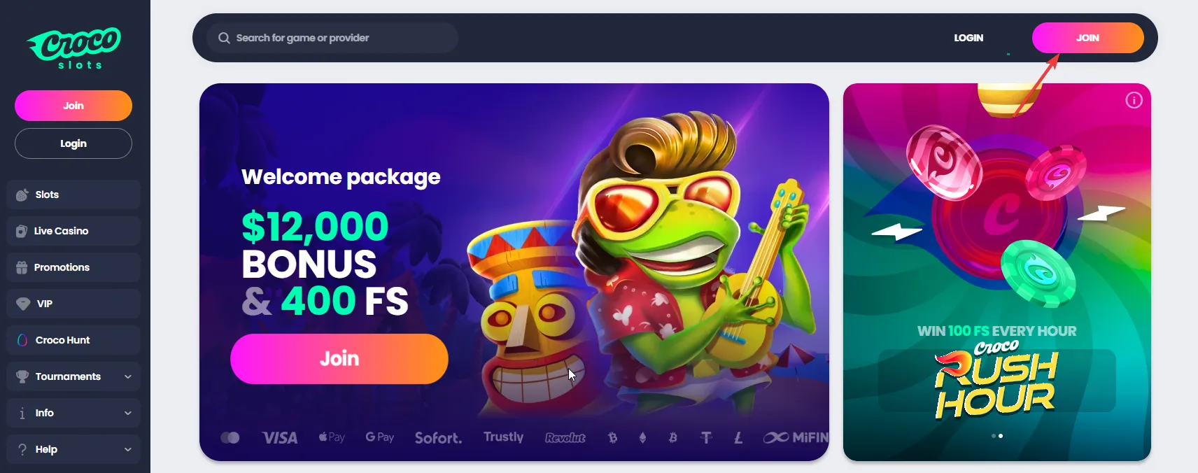 Crocoslots sign up